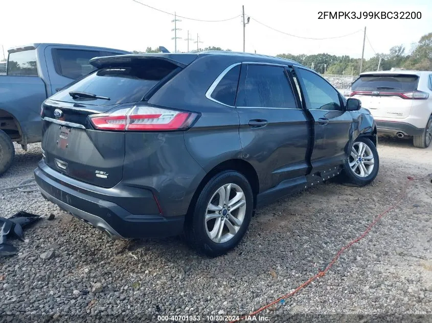 2019 Ford Edge Sel VIN: 2FMPK3J99KBC32200 Lot: 40701953