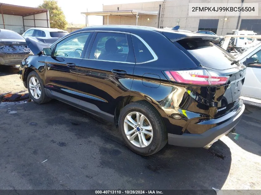 2019 Ford Edge Sel VIN: 2FMPK4J99KBC56504 Lot: 40713110