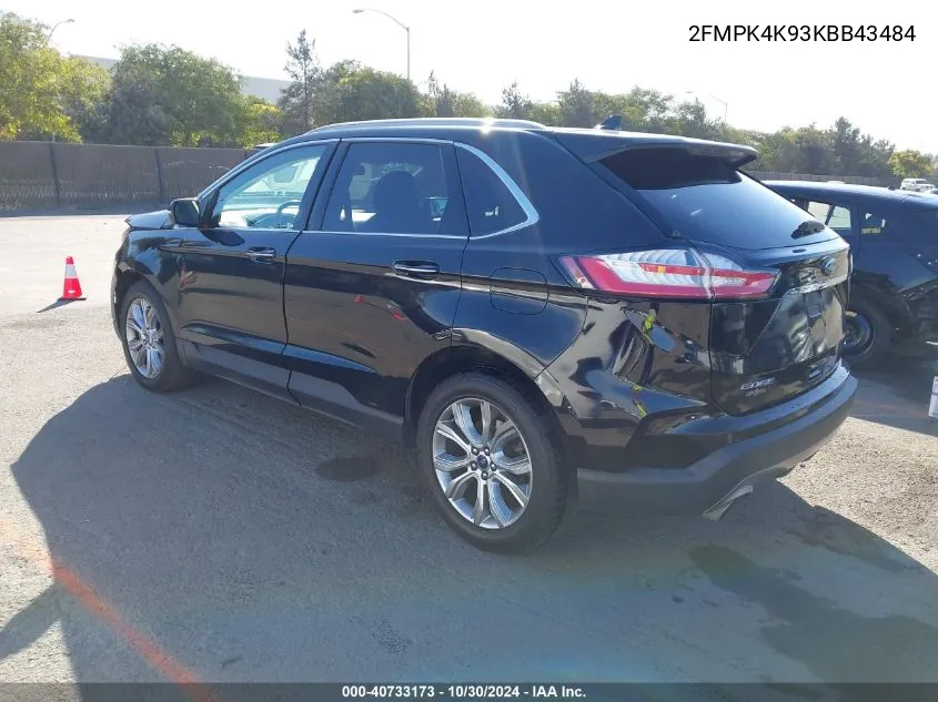 2019 Ford Edge Titanium VIN: 2FMPK4K93KBB43484 Lot: 40733173