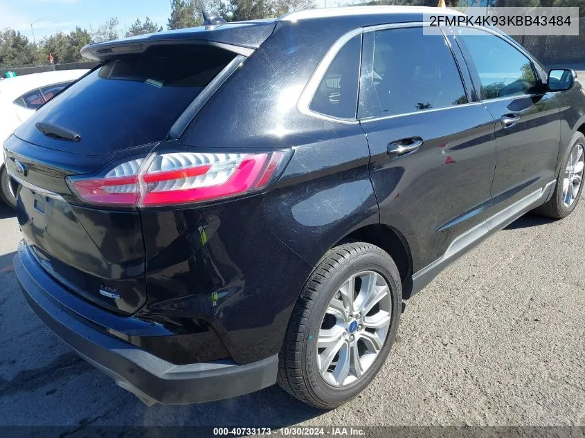 2019 Ford Edge Titanium VIN: 2FMPK4K93KBB43484 Lot: 40733173