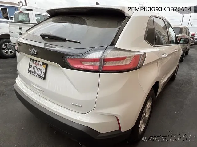 2019 Ford Edge Se VIN: 2FMPK3G93KBB76634 Lot: 40733569