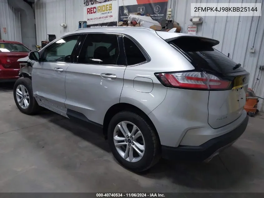 2019 Ford Edge Sel VIN: 2FMPK4J98KBB25144 Lot: 40740534