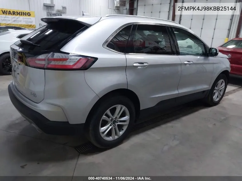 2019 Ford Edge Sel VIN: 2FMPK4J98KBB25144 Lot: 40740534