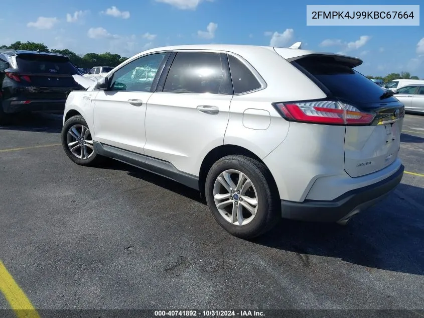 2019 Ford Edge Sel VIN: 2FMPK4J99KBC67664 Lot: 40741892