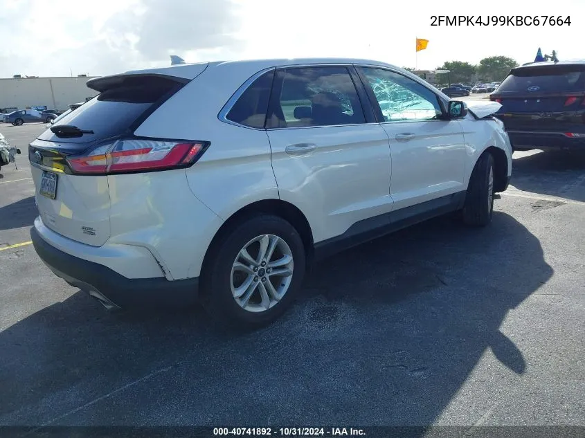 2019 Ford Edge Sel VIN: 2FMPK4J99KBC67664 Lot: 40741892