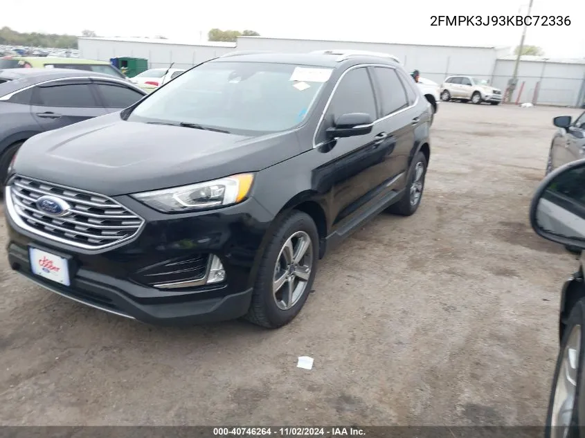 2019 Ford Edge Sel VIN: 2FMPK3J93KBC72336 Lot: 40746264