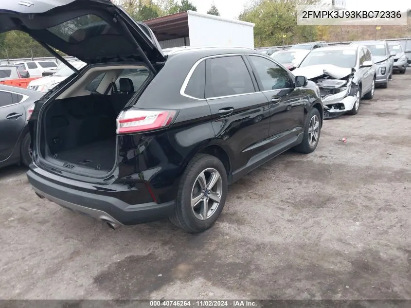 2019 Ford Edge Sel VIN: 2FMPK3J93KBC72336 Lot: 40746264