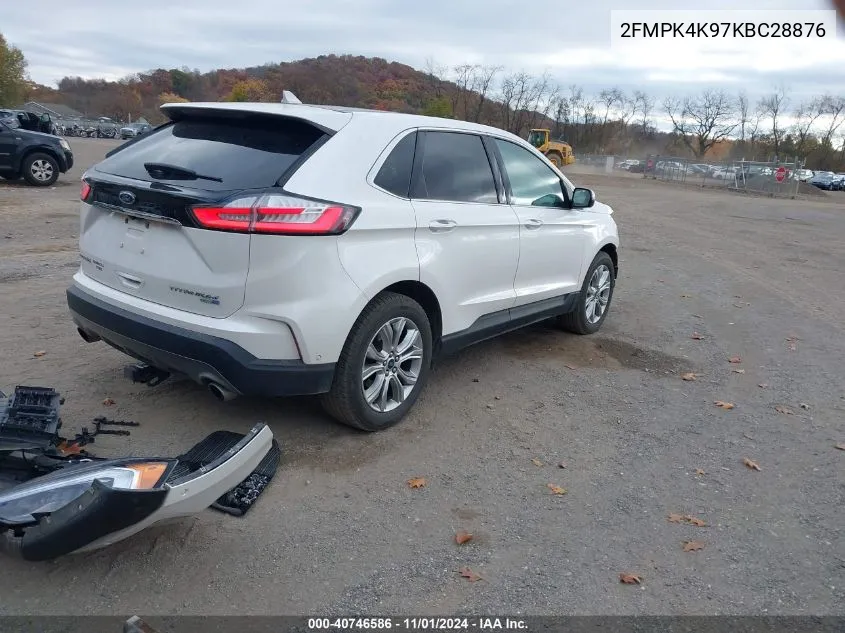 2019 Ford Edge Titanium VIN: 2FMPK4K97KBC28876 Lot: 40746586