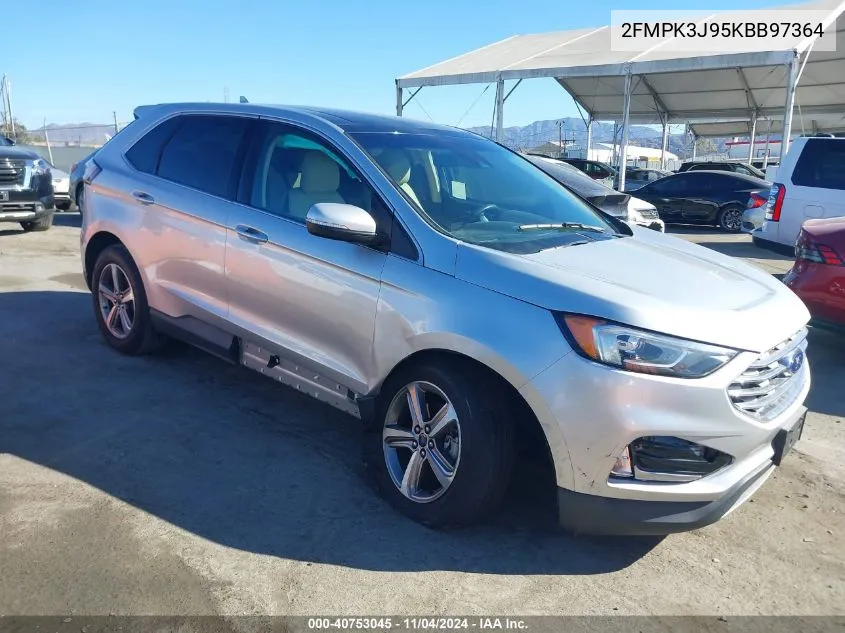 2019 Ford Edge Sel VIN: 2FMPK3J95KBB97364 Lot: 40753045