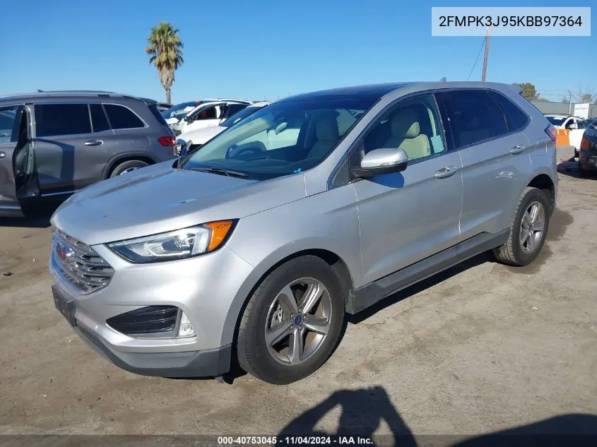 2019 Ford Edge Sel VIN: 2FMPK3J95KBB97364 Lot: 40753045