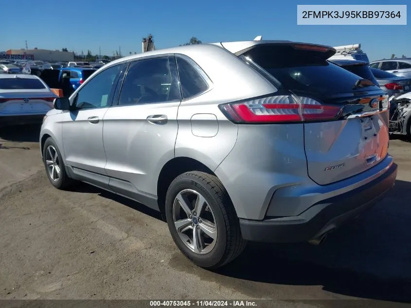 2019 Ford Edge Sel VIN: 2FMPK3J95KBB97364 Lot: 40753045