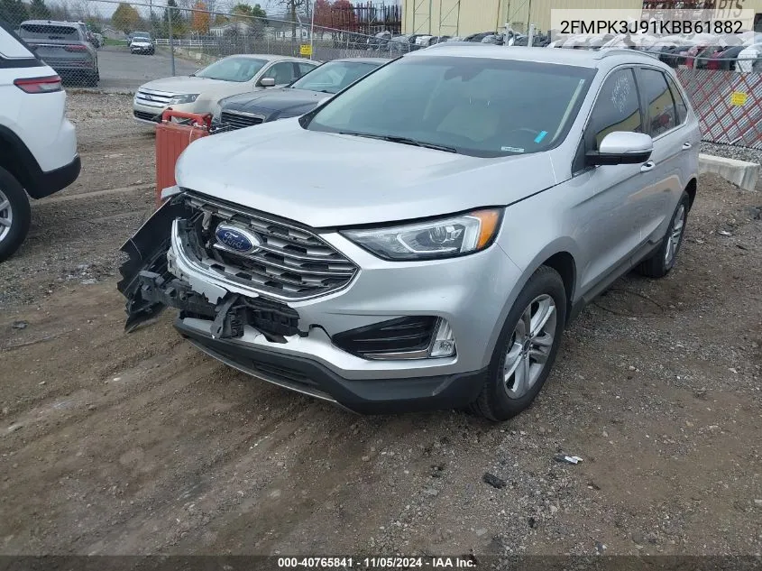 2019 Ford Edge Sel VIN: 2FMPK3J91KBB61882 Lot: 40765841