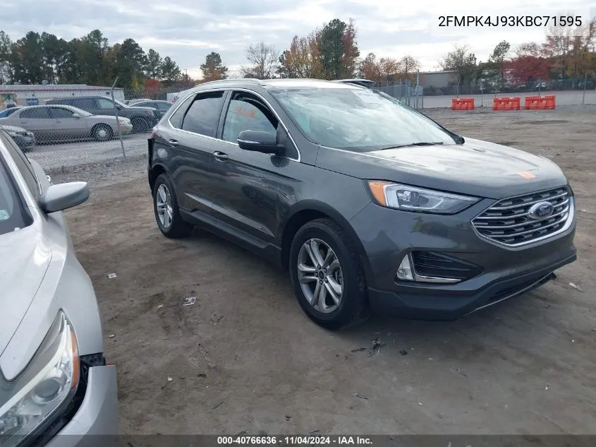 2019 Ford Edge Sel VIN: 2FMPK4J93KBC71595 Lot: 40766636