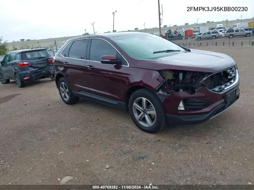 2019 Ford Edge Sel VIN: 2FMPK3J95KBB00230 Lot: 40769352