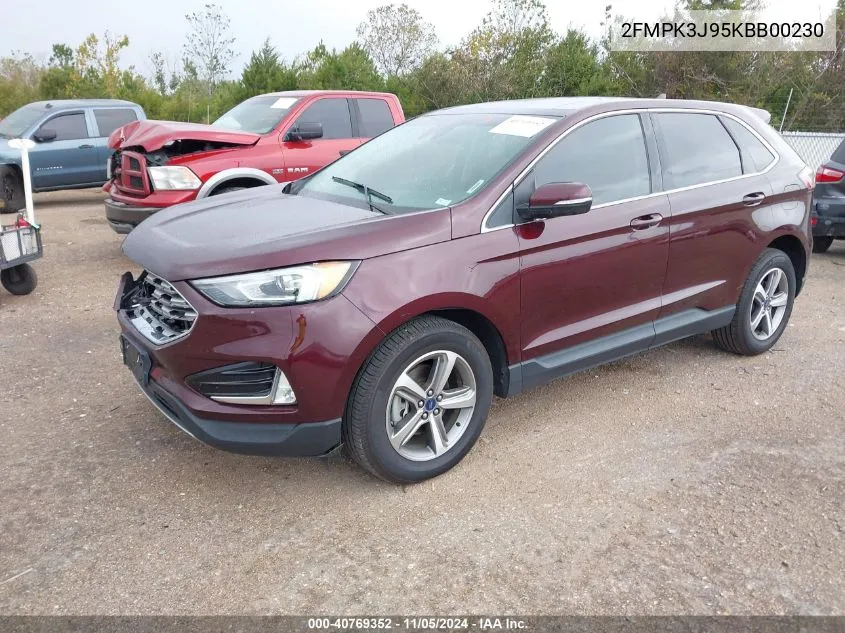 2019 Ford Edge Sel VIN: 2FMPK3J95KBB00230 Lot: 40769352