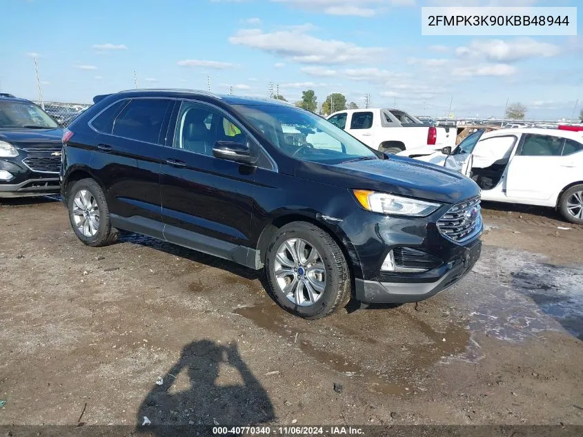 2019 Ford Edge Titanium VIN: 2FMPK3K90KBB48944 Lot: 40770340