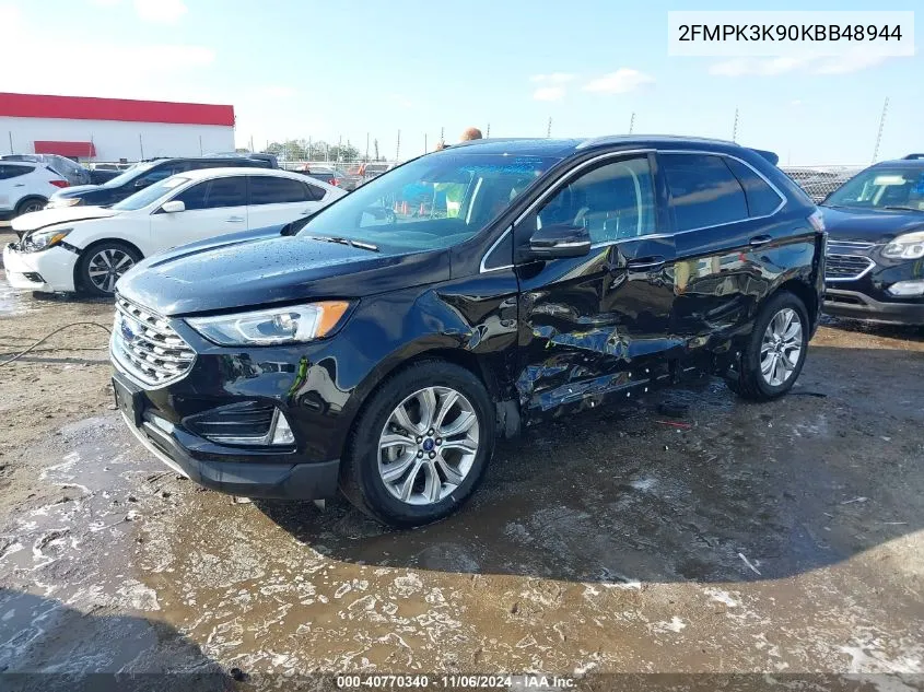 2019 Ford Edge Titanium VIN: 2FMPK3K90KBB48944 Lot: 40770340