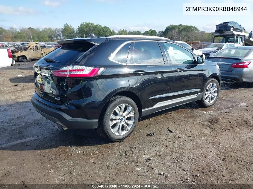 2019 Ford Edge Titanium VIN: 2FMPK3K90KBB48944 Lot: 40770340