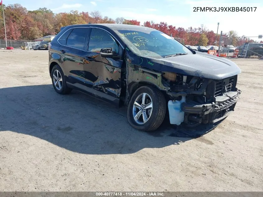 2019 Ford Edge Sel VIN: 2FMPK3J9XKBB45017 Lot: 40777418