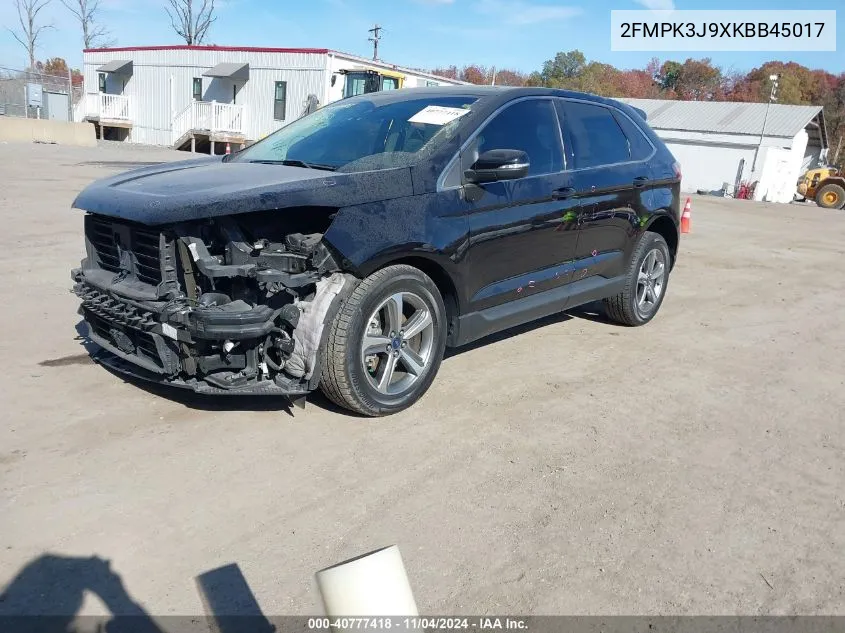 2019 Ford Edge Sel VIN: 2FMPK3J9XKBB45017 Lot: 40777418