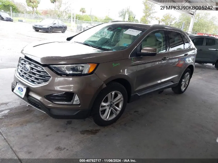 2019 Ford Edge Sel VIN: 2FMPK3J90KBC05242 Lot: 40782717