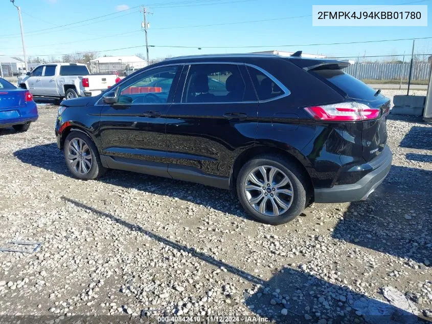 2019 Ford Edge Sel VIN: 2FMPK4J94KBB01780 Lot: 40842410