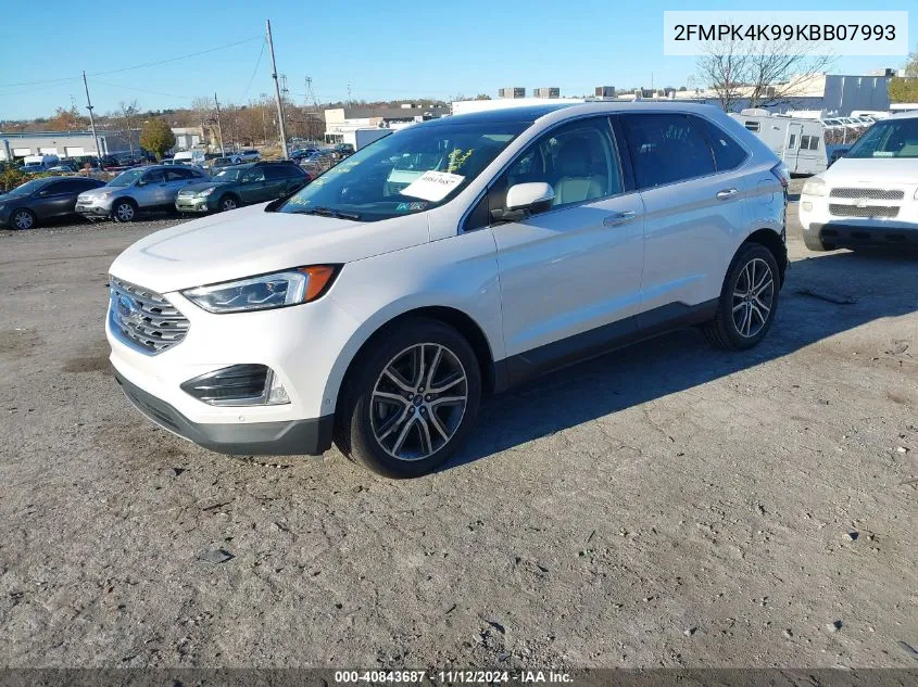 2019 Ford Edge Titanium VIN: 2FMPK4K99KBB07993 Lot: 40843687