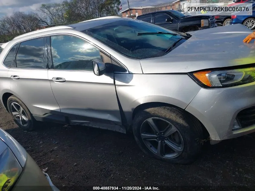 2019 Ford Edge Sel VIN: 2FMPK3J92KBC06876 Lot: 40857934