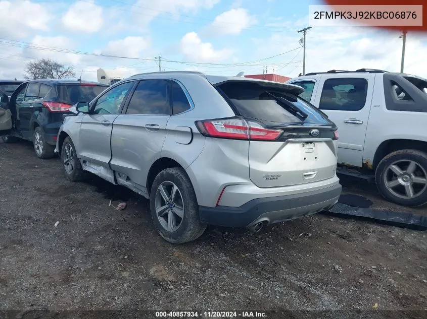 2019 Ford Edge Sel VIN: 2FMPK3J92KBC06876 Lot: 40857934