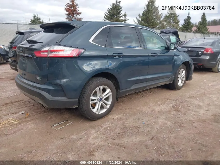 2019 Ford Edge Sel VIN: 2FMPK4J90KBB03784 Lot: 40890424