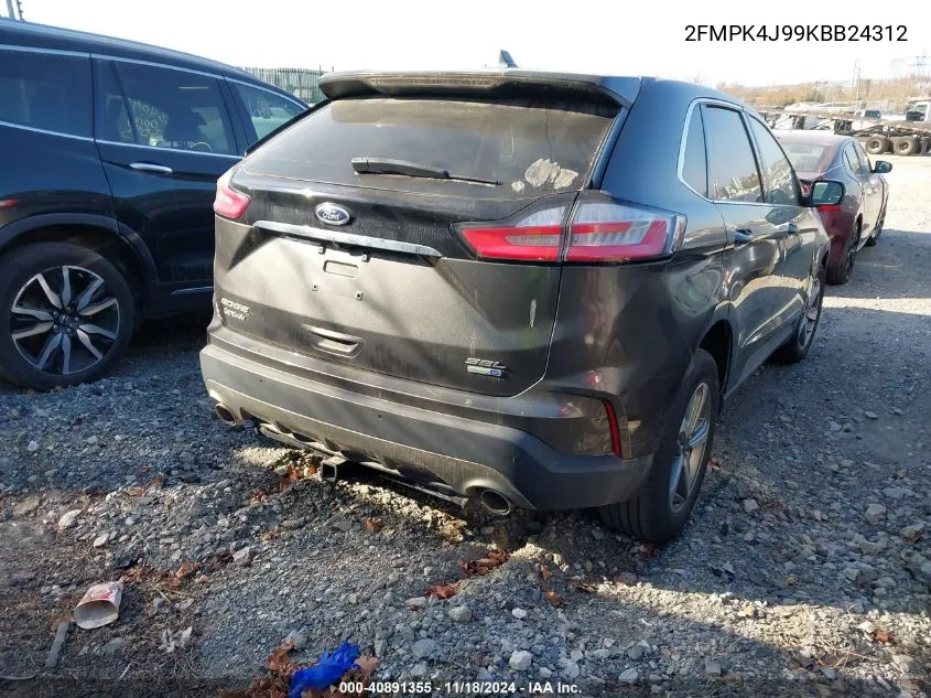 2FMPK4J99KBB24312 2019 Ford Edge Sel