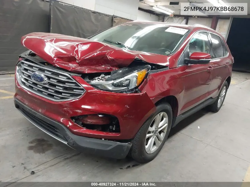 2019 Ford Edge Sel VIN: 2FMPK4J97KBB68678 Lot: 40927324