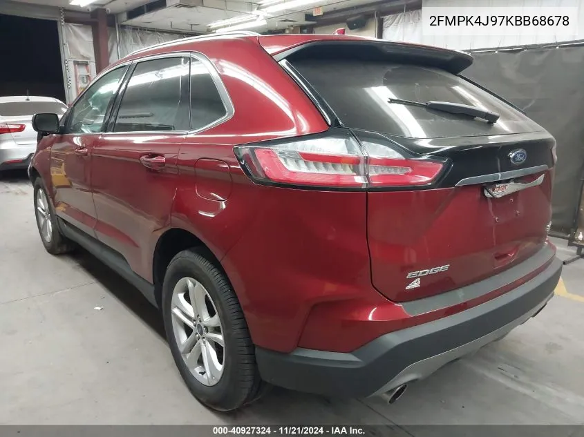 2019 Ford Edge Sel VIN: 2FMPK4J97KBB68678 Lot: 40927324