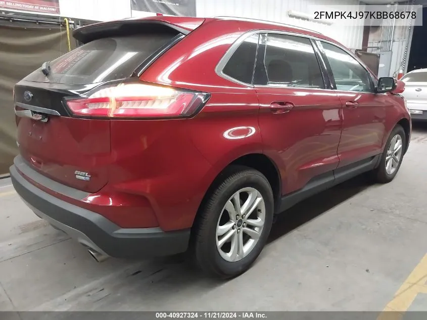 2019 Ford Edge Sel VIN: 2FMPK4J97KBB68678 Lot: 40927324