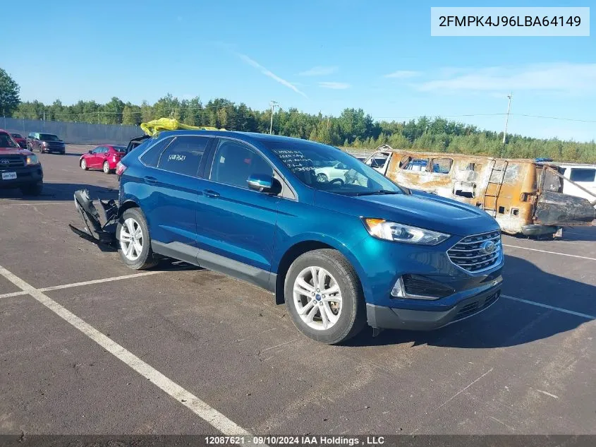 2020 Ford Edge Sel VIN: 2FMPK4J96LBA64149 Lot: 12087621