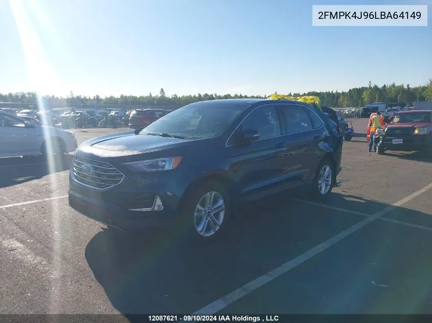 2020 Ford Edge Sel VIN: 2FMPK4J96LBA64149 Lot: 12087621