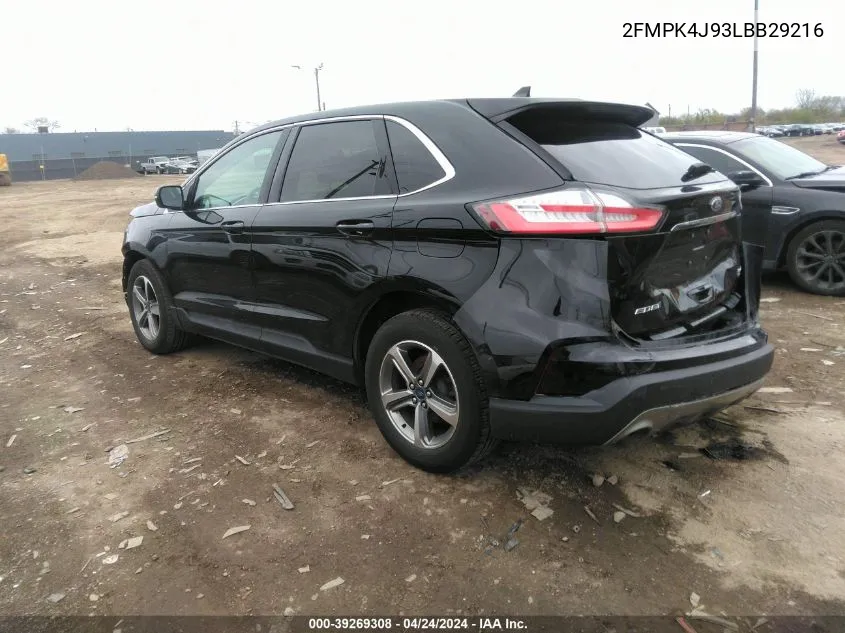 2020 Ford Edge Sel VIN: 2FMPK4J93LBB29216 Lot: 39269308