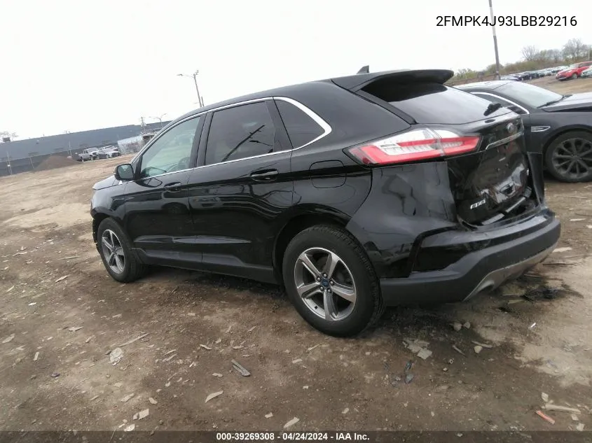 2020 Ford Edge Sel VIN: 2FMPK4J93LBB29216 Lot: 39269308