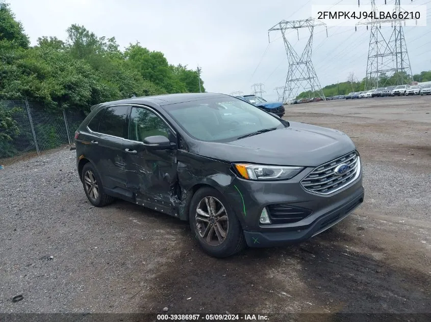 2020 Ford Edge Sel VIN: 2FMPK4J94LBA66210 Lot: 39386957