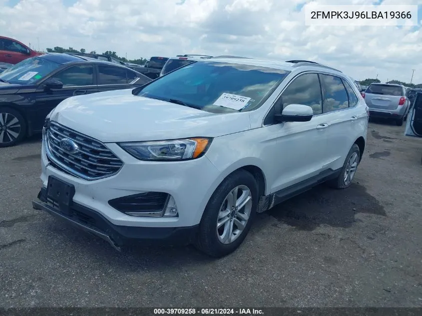 2020 Ford Edge Sel VIN: 2FMPK3J96LBA19366 Lot: 39709258