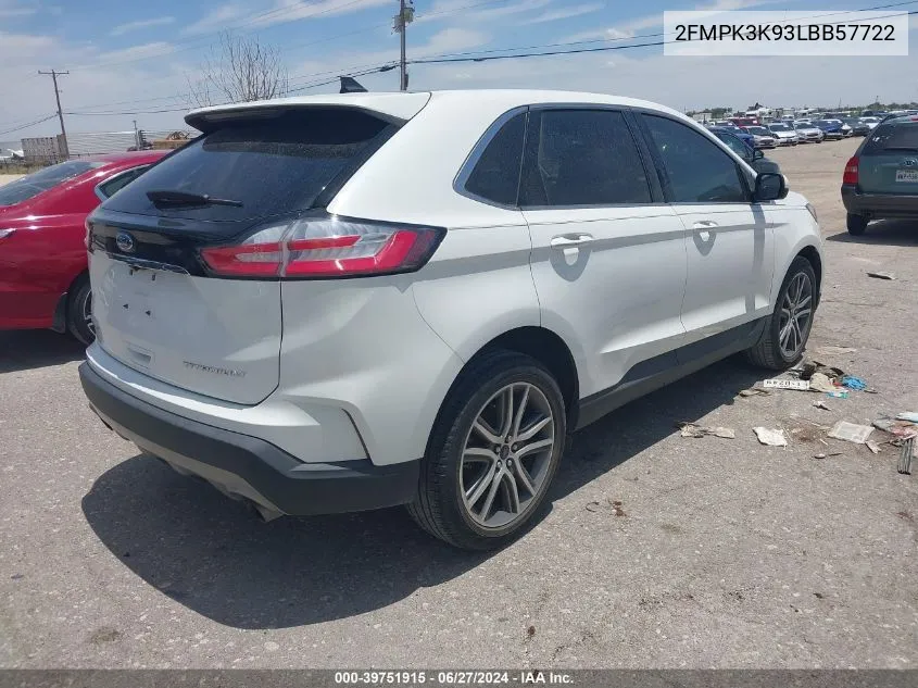 2020 Ford Edge Titanium VIN: 2FMPK3K93LBB57722 Lot: 39751915