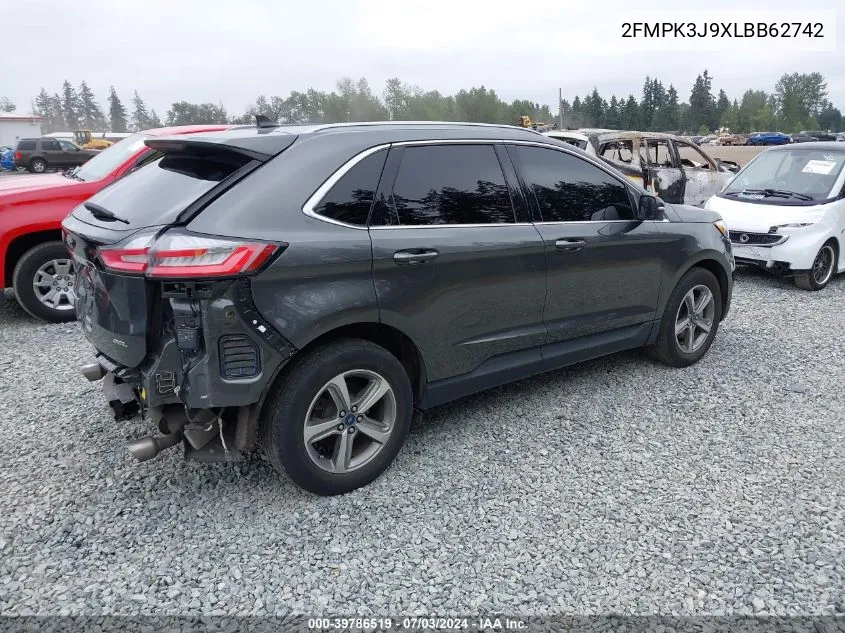 2020 Ford Edge Sel VIN: 2FMPK3J9XLBB62742 Lot: 39786519