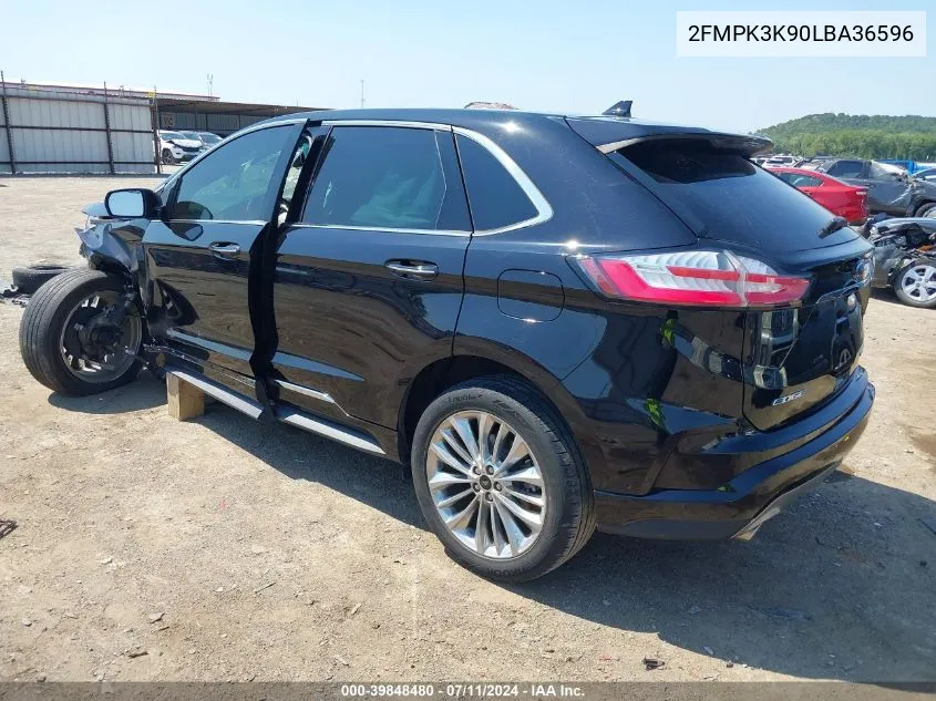 2020 Ford Edge Titanium VIN: 2FMPK3K90LBA36596 Lot: 39848480