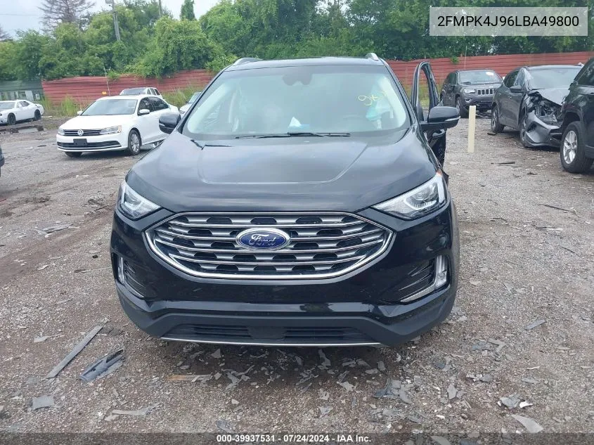 2020 Ford Edge Sel VIN: 2FMPK4J96LBA49800 Lot: 39937531