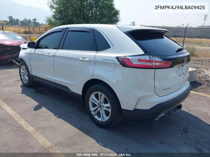 2020 Ford Edge Sel VIN: 2FMPK4J94LBA09425 Lot: 40001466