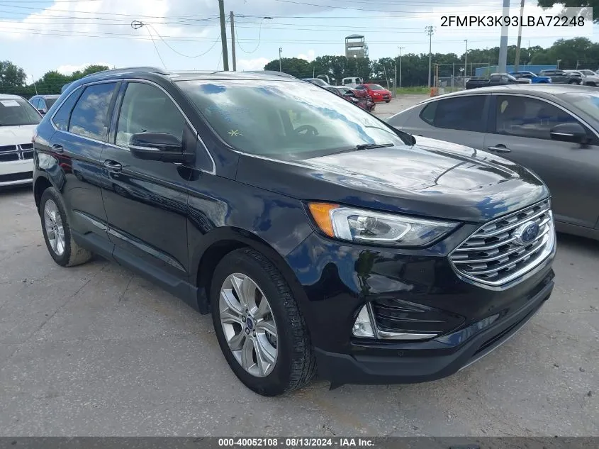 2020 Ford Edge Titanium VIN: 2FMPK3K93LBA72248 Lot: 40052108