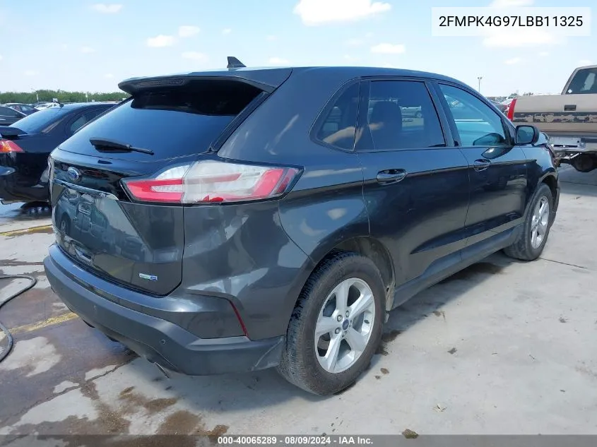 2020 Ford Edge Se VIN: 2FMPK4G97LBB11325 Lot: 40065289