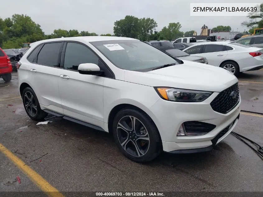 2020 Ford Edge St VIN: 2FMPK4AP1LBA46639 Lot: 40069703