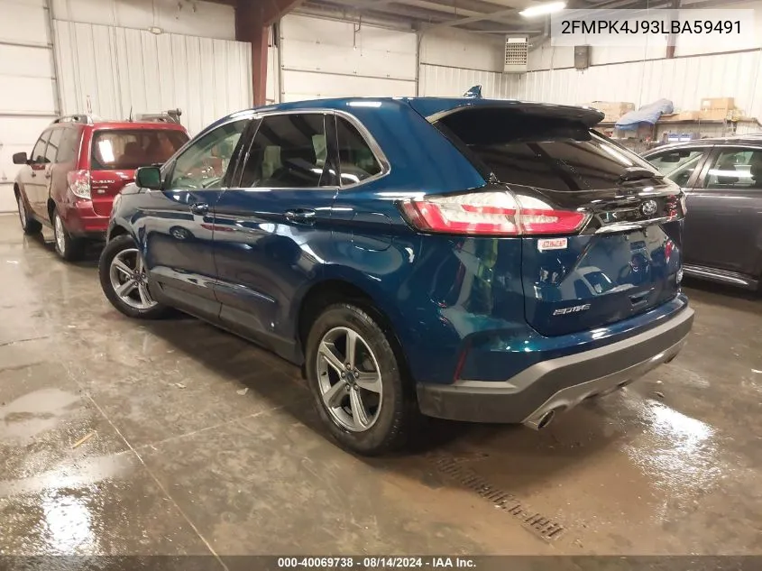 2020 Ford Edge Sel VIN: 2FMPK4J93LBA59491 Lot: 40069738