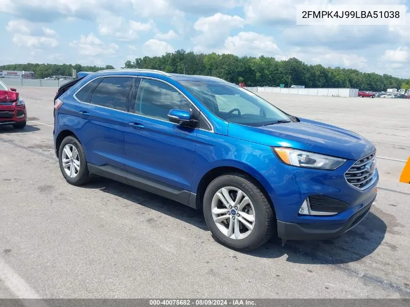 2020 Ford Edge Sel VIN: 2FMPK4J99LBA51038 Lot: 40075682